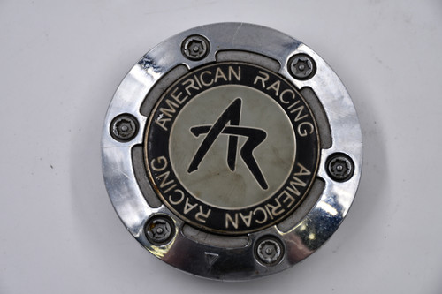 American Racing Chrome w/ Black & Gold Insert Wheel Center Cap Hub Cap SC-062 3.625" American Racing Snap In