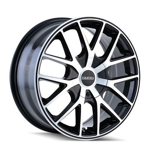 17" Touren TR60 17x7.5 Black Machined Face Black Ring 4x100 4x4.5 Wheel 42mm Rim