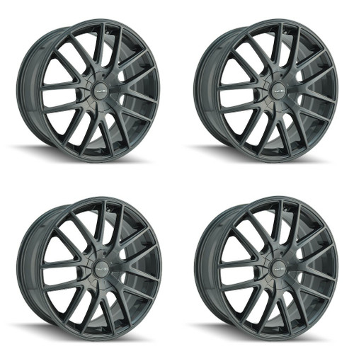 Set 4 17" Touren TR60 17x7.5 Gunmetal 5x4.25 5x4.5 Wheels 42mm Rims