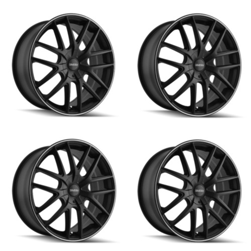Set 4 18" Touren Tr60 18x8 Matte Black Machined Ring 5x100 5x4.5 Wheels 40mm