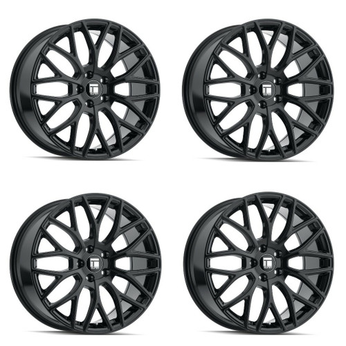 Set 4 18" Touren Tr76 18x8 Gloss Black 5x112 Wheels 35mm Rims