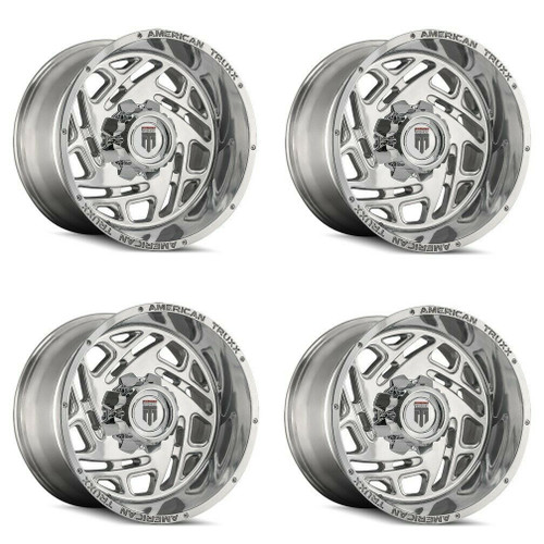 Set 4 20" American Truxx Cosmos 20x12 Polished 8x170 Wheels -44mm Lifted Rims