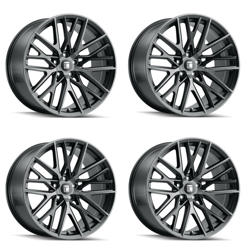 Set 4 20" Touren TR91 20x10.5 Brushed Matte Black W Dark Tint 5x112 Wheels 40mm