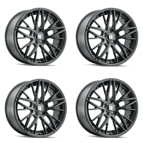 Set 4 20" Touren Tr93 20x9 Satin Black Black Rivet 5x120 Wheels 35mm Rims