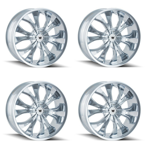 Set 4 24" Mazzi Hustler 24x9.5 Chrome 5x115 5x120 Wheels 18mm Car Suv Rims