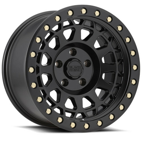 Black Rhino Primm 17x9 8x6.5 Matte Black W/ Brass Bolts Wheel 17" 0mm Truck Rim