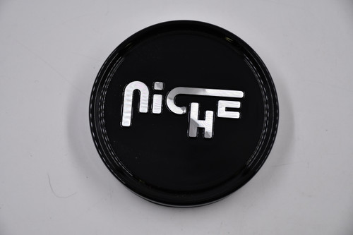 Niche Gloss Black w/ Machined Logo Wheel Center Cap Hub Cap -322991 3.125" Push In