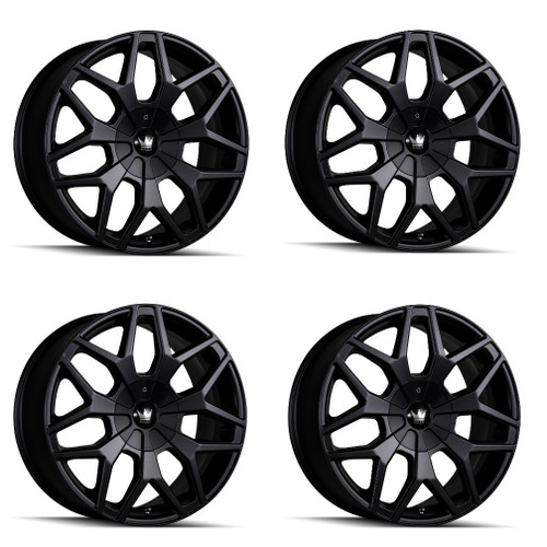 Set 4 24" Mazzi Profile 24x9.5 Matte Black 5x115 5x120 Wheels 18mm Car Suv Rims