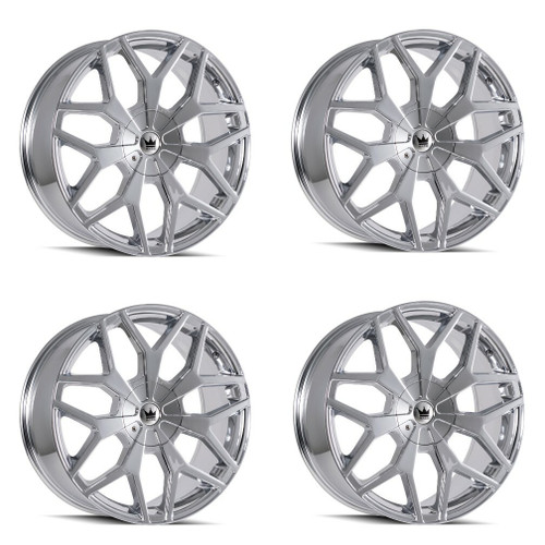 Set 4 20" Mazzi Profile 20x8.5 Chrome 6x135 6x5.5 Wheels 30mm For Ford Chevy GMC