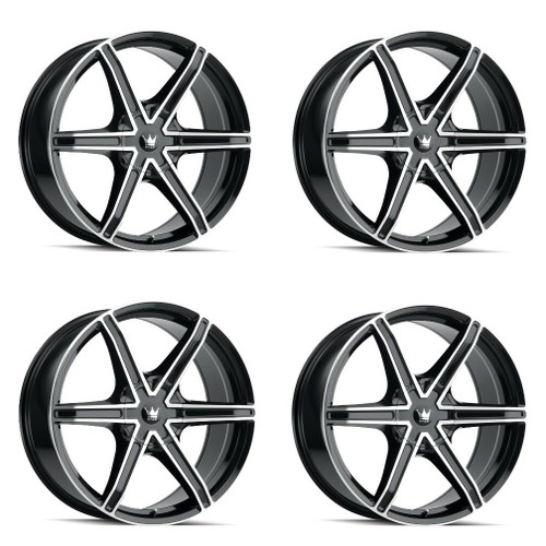 Set 4 18" Mazzi Stilts 18x8 Black Machined 6x120 6x132 Wheels 30mm Rims