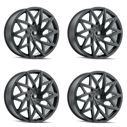 Set 4 20" Mazzi Big Easy 20x8.5 Matte Black 6x135 6x5.5 Wheels 30mm Truck Rims