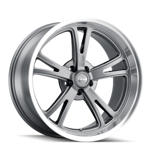 18" Ridler 606 18x8 Grey W Machined Lip 5x4.75 Wheel 0mm Rim