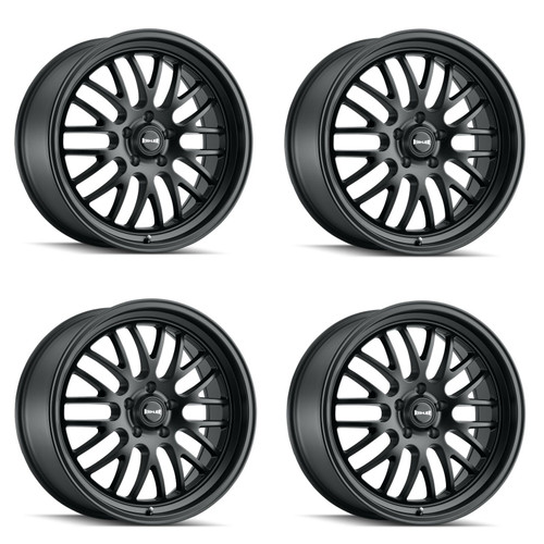 Set 4 18" Ridler 607 18x8 Matte Black 5x4.75 Wheels 0mm Rims