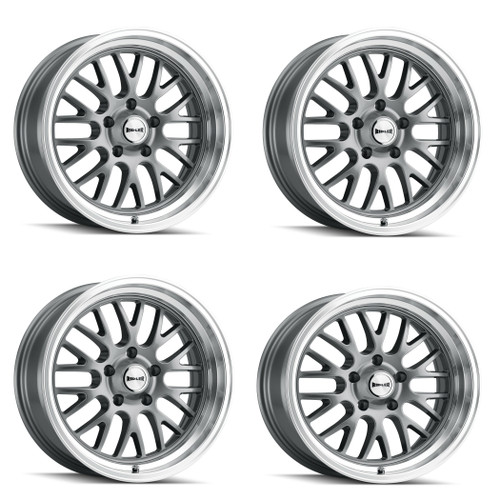 Set 4 18" Ridler 607 18x9.5 Grey W Machined Lip 5x4.75 Wheels 6mm Rims