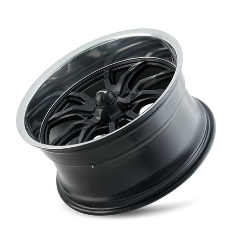 18" Ridler 650 18x9.5 Matte Black Polished Lip 5x4.5 Wheel 0mm Rim For Ford Jeep