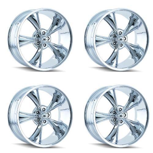 Set 4 17" Ridler 695 17x7 Chrome 5x4.5 Wheels 0mm Rims For Ford Jeep Truck