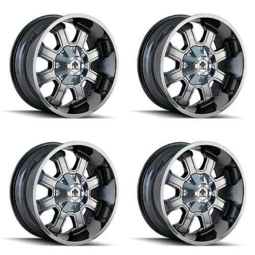 Set 4 22" Mayhem Fierce 22x12 Chrome 8x6.5 8x170 Wheels -44mm Rims For Ford