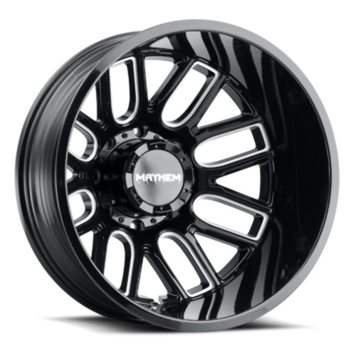 22" Mayhem Cogent Dually 22x8.25 Black Milled 8x200 Wheel -192mm Rear Truck Rim