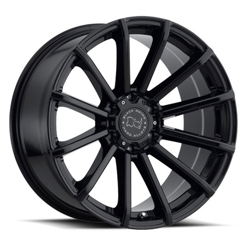 17" Black Rhino Rotorua Gloss Black 17x9.5 6x5.5 Wheel 12mm For Chevy GMC Ram