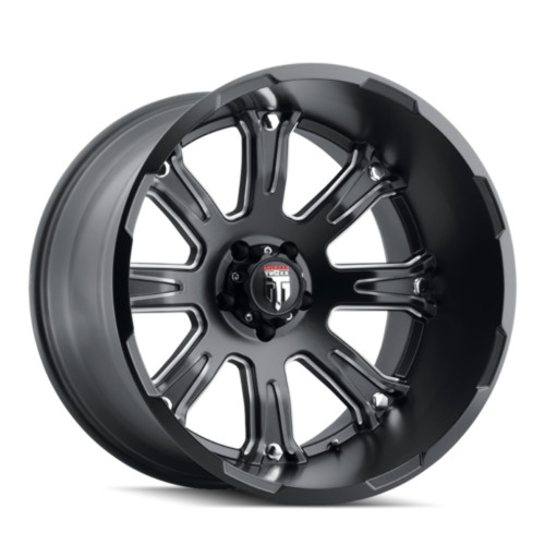 22" American Truxx Bomb 22x14 Black Milled 8x180 Wheel -76mm For Chevy GMC Rim