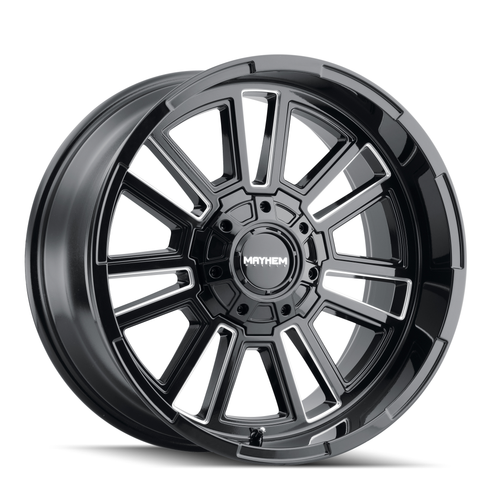 Set 4 20" Mayhem Apollo 20x9 Black Milled 8x6.5 Wheels 18mm For Chevy GMC Rims