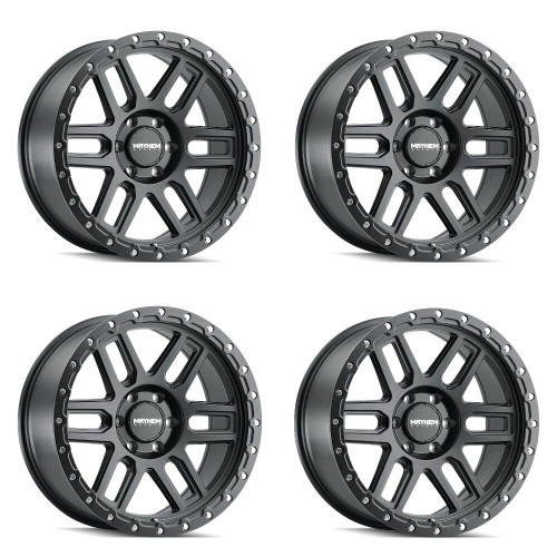 Set 4 17" Mayhem Delta 17x9 Matte Black 6x5.5 Wheels 0mm For Chevy GMC Cadillac