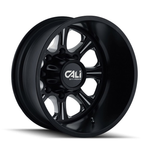 22" Cali Off-Road Brutal 22x8.25 Rear Black Milled Spokes 8x210 Wheel -180mm Rim