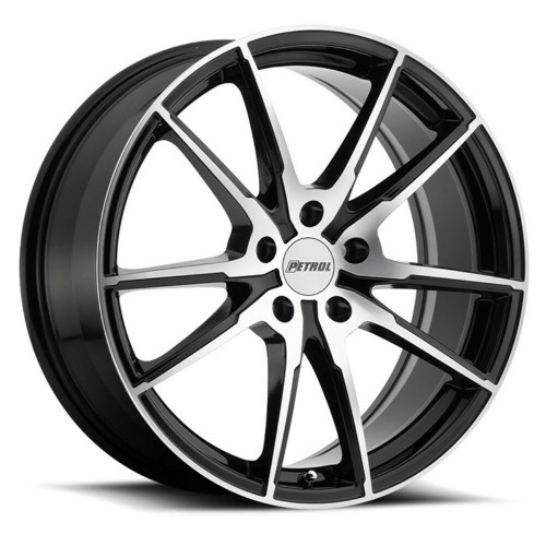 Petrol P0A 18x8 5x120 Gloss Black W/ Machined Cut Face Wheel 18" 35mm Rim