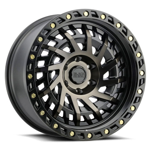 Black Rhino Shredder 17x9 6x5.5 Matte Black Machined Dark Tint Wheel 17" -12mm