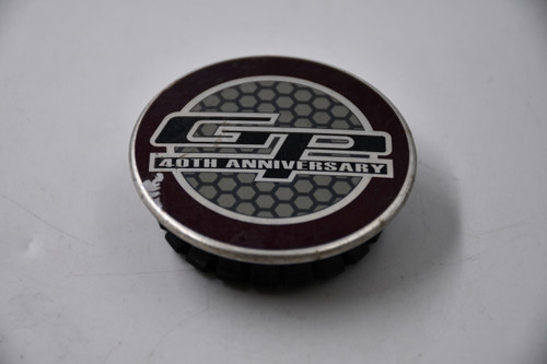 Pontiac Brushed Aluminum w/ Black, Maroon, Gray logo Wheel Center Cap Hub Cap 9593169(GP) 2.25" Snap In