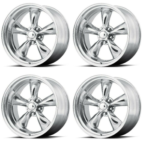 Set 4 American Racing VN515 Torq Thrust II 17x8 5x4.75 Polished Wheels 17" -11mm