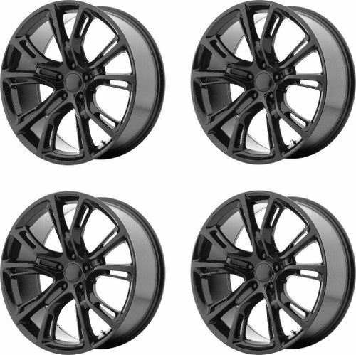 Set 4 Performance Replicas PR137 22x9 5x5 Gloss Black Wheels 22" 34mm Rims