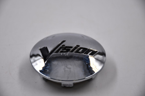 Vision Wheels Chrome w/ Black Lettering Wheel Center Cap Hub Cap C53620TCAP 2.0625" Snap In, Older Logo