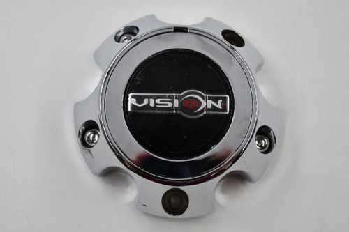Vision Wheels Chrome Black Insert Wheel Center Cap Hub Cap C392-5V-CAP 5.625" 5 Lug