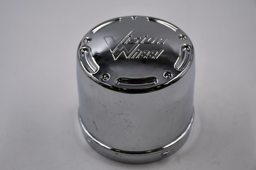 Vision Wheels Chrome Wheel Center Cap Hub Cap C181-V(VWLOGO) 3.125" Push Thru, Older Logo