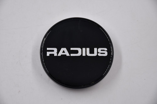 Radius Gloss Black w/ Chrome Lettering Wheel Center Cap Hub Cap RADIUS/2.5 2.5"