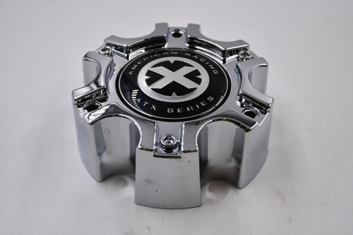ATX By American Racing Chrome w/ Black & Chrome Logo Wheel Center Cap Hub Cap 377B140-6H 5.5" 6 Lug