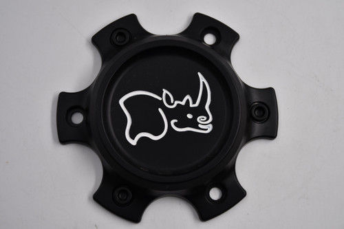 Black Rhino Satin Black w/ White Logo Wheel Center Cap Hub Cap BRNT6114YB 4.75" 6 Lug