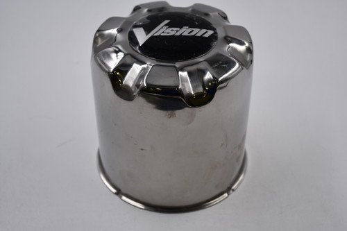 Vision Wheels Chrome w/ Black & Chrome Inset Wheel Center Cap Hub Cap VIS5.38 5.375" Push Thru Old Logo