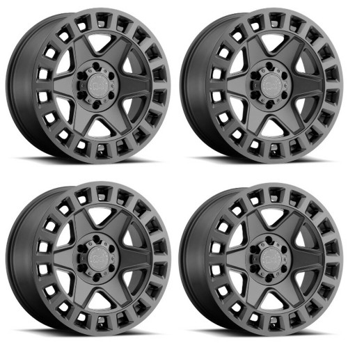 Set 4 17" Black Rhino York 17x9 6x5.5 -12mm Matte Gunmetal Wheels Lifted Rims