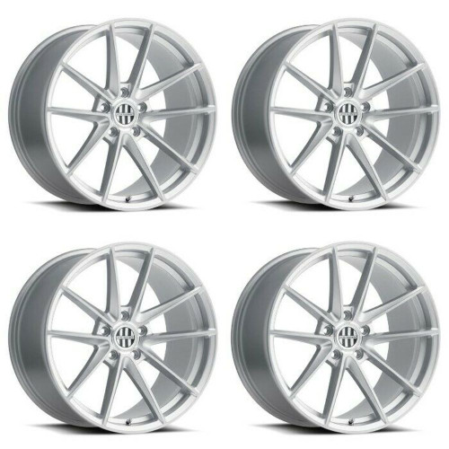 Set 4 Victor Equipment Zuffen 18x11 5x130 Silver W/ Brushed Face Wheels 18" 36mm