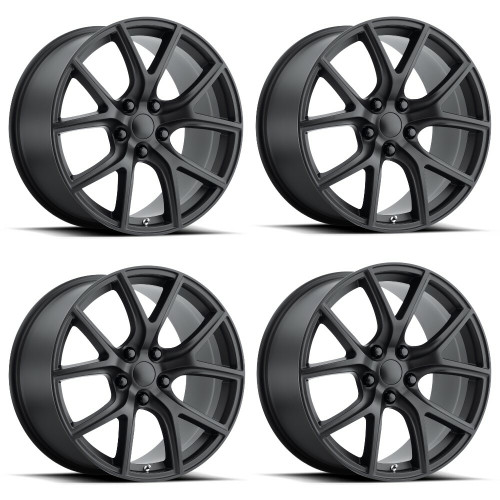 Set 4 Performance Replicas PR181 20x9 5x5 Satin Black Wheels 20" 34mm Rims