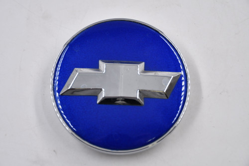 Replica Chrome w/ Blue & Chrome Logo Wheel Center Cap Hub Cap 141-NEW-CAP(CHEV) 3.5" Replica Fits Chevrolet