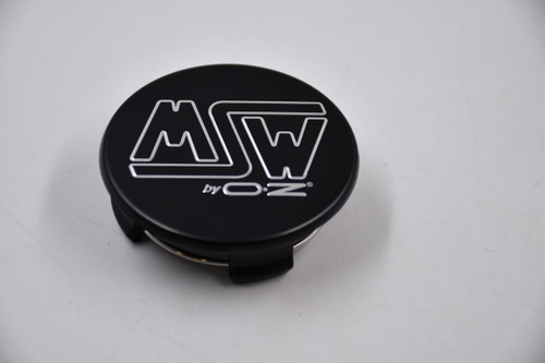 MSW by OZ Matte Black w/ Chrome Outline Logo Wheel Center Cap Hub Cap XC575TE 2.25" Snap In