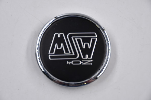 MSW by OZ Chrome w/ Black & Chrome Outline Logo Wheel Center Cap Hub Cap PMC566 2.75" Snap In
