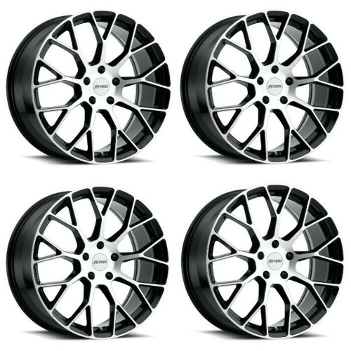 Set 4 Petrol P2B 18x8 5x120 Gloss Black W/ Machined Face Wheels 18" 35mm Rims