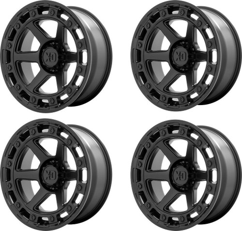 Set 4 XD XD862 Raid 17x9 5x5 Satin Black Wheels 17" 0mm Rims