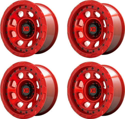 Set 4 XD XD861 Storm 17x9 6x5.5 Candy Red Wheels 17" 0mm Rims