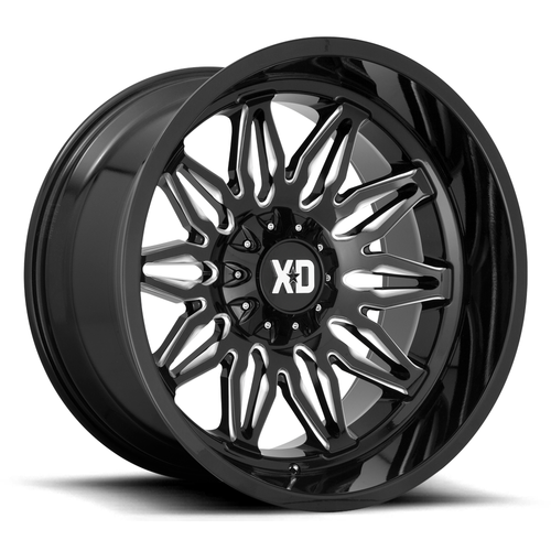 Set 4 XD XD859 Gunner 20x10 5x5 5x5.5 Gloss Black Milled Wheels 20" -18mm Rims