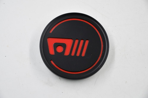 Motegi Racing MR142 Matte Black Red Logo Wheel Center Cap MR142-CAP-S1-R 2.5"
